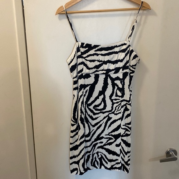 Zara Animal Print Strappy Mini Dress S - Picture 2 of 4